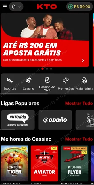 Aplicativo mobile do KTO Brasil